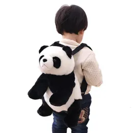 Backpacks Simulation 32cm Panda Backpack Girls Boys Plush Adjustable Schoolbags Stuffed Animal Bag Kindergarten Toys Children s Gift 230802