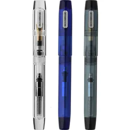 Fountain Pens Majohn C3 Transparent LargeCapacity Pen Eyedroper Filling med en omvandlare Eff Iraurita Nib Ink Present Set 230803