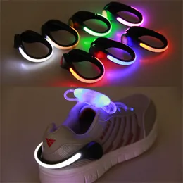 Party Favor 8 Färger LED Lysande skor Klipp utomhuscykelcykel LED Ljusklipp Natt Kör Safety Shoe Clip Cycling Sports Varning Ljus JL1766