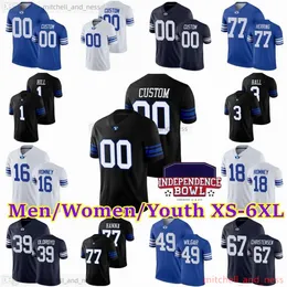 2023-24 Anpassad XS-6XL NCAA BYU Cougars Football Jersey 0 Kody Epps Brooks Hanna Jackson Nyberg Robinson Nelson Davis Tofa Tooley Nacua Harper Rex Lunt Bywater Hall