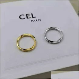 Band Rings Designer Plain Thin Pair Minimalist Ins Minority Design Fashionable Tail Irregar Twist Drop Delivery Jewelry Ring Dhto0