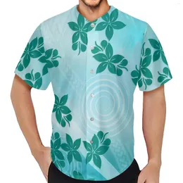 Polo da uomo Samoa Tribe Sports Baseball Maniche corte Camicia traspirante Hawaii Summer Style Mens Frangipani Print T-shirt