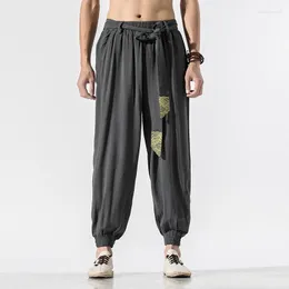 Pantalons pour hommes Streetwear hommes pantalons coton lin Harem Joggers Style chinois hommes pantalons de survêtement décontracté mâle 2023 grande taille 5XL