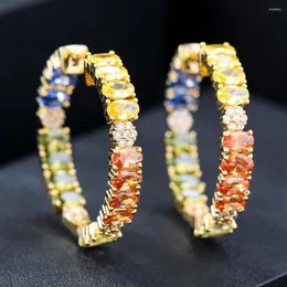 Hoop Earrings Soramoore High Quality Original Brand For Women Wedding Engagement Party Jewelry Full Mini Cubic Zirconia