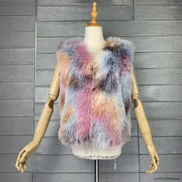 Women's Fur Winter Faux Coat Tie-dyed Furry Hair Of Environmental Protection Chic And Elegant Luxury Designer Vest