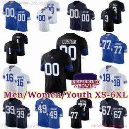 Anpassad XS-6XL NCAA BYU Cougars Football Jersey 56 Clark Barrington 53 Isaiah Kaufusi 39 Jake Oldroyd 33 Ben Bywater 66 James Empey 25 Tyler Allgeier 83 Isaac Rex Harper