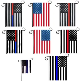 USA Flags Party Decoration Blue Line USA Flack Black White and Blue American Garden Flag Nursery Patio Decor C4380zz