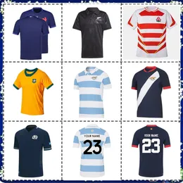 Outdoor-T-Shirts ARGENTINIEN RUGBY Heimtrikot Trikot Japan Frankreich 2024 SCHOTTLAND AUSTRALISCHE RUGBY-JERSEYS Benutzerdefinierter Name und Nummer 230803