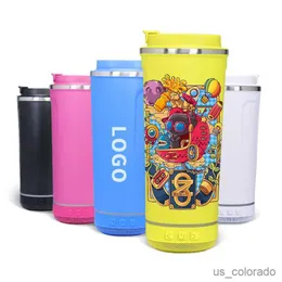 Portable Speakers Stainless Steel Music Cup Outdoor Bluetooth Tumblers Straight Tumbler 18oz Skinny Tumblers with Bluetooth Speaker Wholesale R230803
