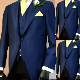 Formalne zużycie pana młodego Tuxedos szczyt Lapel for Men Wedding 2 szt. Suit Suit Custom Made Blazer z kamizelką wieczorną imprezą