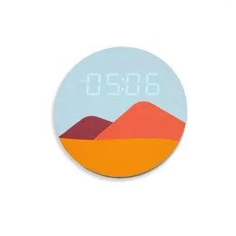 Zegary ścienne zegar drewniany luminescencyjny cyfrowy kalendarz alarmowy temperatura sterowana głosem elektroniczny wycisz