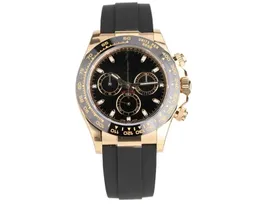 Мужские автоматические механические часы Сапфировое стекло 40 мм черный циферблат с твердой застежкой Montre luxe Супер светящиеся резиновые часы Ремешок из нержавеющей стали Механизм наручные часы-02