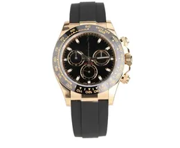 Mens Automatiska mekaniska klockor Sapphire Glass 40mm Black Dial Solid Clasp Montre Luxe Super Luminous Rubber Watch rostfritt stål Bandrörelse armbandsur-02