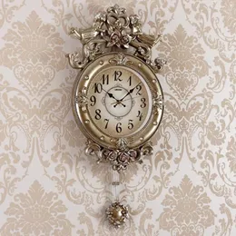 Настенные часы в европейском стиле часы роскошные винтажные винтажные часы ретро -мрачный орнамент