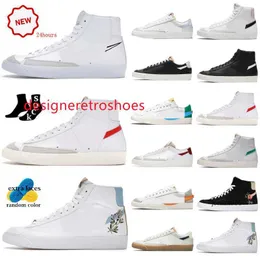 2024 OG Blazer Mid 77 Vintage Blazers Jumbo Women Shoes Casual Black White Indigo Pine Green Romã Arctic Punch Mens Trainers Designer Platform Tênis