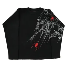 Heren Truien Heren Pullovers Truien spider graphic Strepen Vrouwen Gebreide Streetwear Maiden Oversized Harajuku O Neck Knitwear Heren Kleding 230803