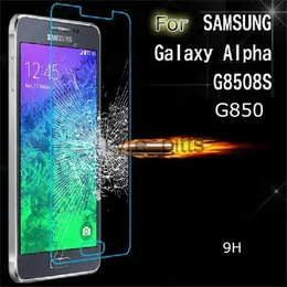 Mobiltelefonskärmsskydd Premium tempererat glas för Samsung Galaxy Alpha G850 G850F G8508S SCREE PROTECTOR härdade skyddsfilmvakt X0803