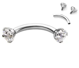 Labret läpp piercing smycken lot50pcs body cz runda ögonbryn tragus bar krökta skivstång 16 g öron spiral 230802