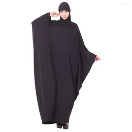 Ethnische Kleidung Mit Kapuze Muslimische Sets Jilbab Abaya Dubai Kleidung Für Islam Frauen Große Saum Kleider Casual Einfarbig Robe Ramadan Islamische