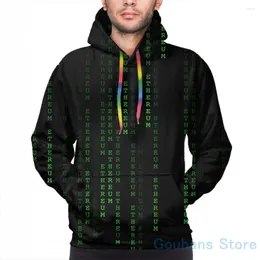 Men's Hoodies Mens Sweatshirt For Women Funny Ethereum Cryptocurrency Matrix Print Casual Hoodie Streatwear
