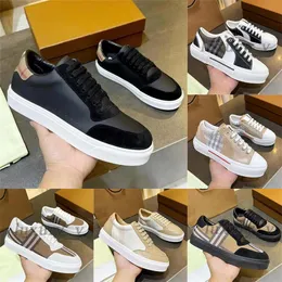 Designer casual skor vintage check bomull sneakers klassiska randiga sneaker män kvinnor mocka lädertränare trycker låg top dukskor