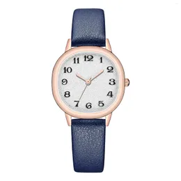 Armbandsur Business Female Watches Luxury Pu Belt Watch for Women Quartz Clock Dam's Fashion Wristwatch Montre