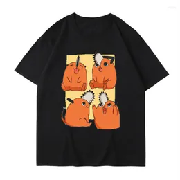 メンズTシャツアニメチェーンソーメン半袖コットン2DプリントTシャツ高品質のルーズバージョンファッション