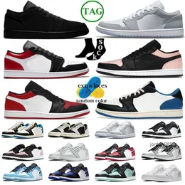 2024 Jumpman 1 Low Basketball Shoes Zion Williamson 1s Black Patent Phantom Reverse Mocha Women Men Trainers Wolf Grey Dark Mochas Panda Bred Toe Sports Tênis 36-45