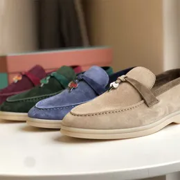 Loro Slip-on stijl slip Piana of Shoes schoen Hetzelfde op leren platte zolen LP damesschoenen witte zolen schoenen zijn modieus comfortabel en zacht 34H2