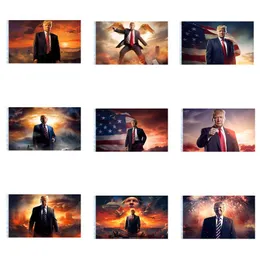 9 stili 3 * 5 FT Trump Portrait National Flag 2024 Bandiere elettorali della campagna elettorale degli Stati Uniti