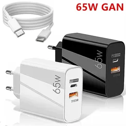 65W GAN QC 3.0 4.0 USB PD 빠른 벽 충전기 60W C-C Type C 유형 C 케이블 충전 어댑터 S10 S20 S22 HTC LG iPhone 충전기