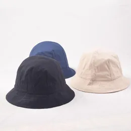 Basker japansk stil sommar solid färg konstnärliga kasketter homme fiske fiskare hatt för män kvinnor cappello donna marinen hink mössor