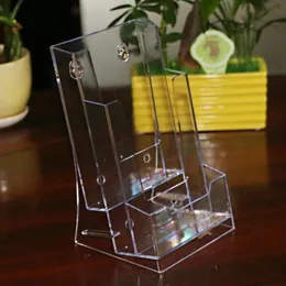 Pliki na kartę wizytówkę 3 Grid Clear Acryl Holder Brochure Stand Stand Pamphlet Men Bank Credit Transparent Office Display 230804