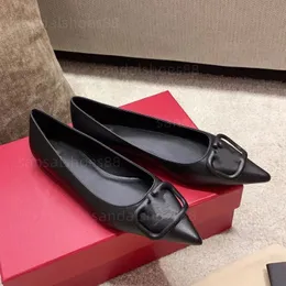 bequeme Flats Designer Schuhe Heels für Frauen speicherte Zehen Flachkätzchen Pumps Real Leder Slingback Pumpe Ballet Ballerinas Black Sliver Red Party Formale Schuhe