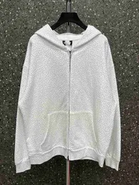 Herrtröjor tröjor designer 2023 höst/vinter ny paris b hem stjärnhimmel full diamant zip hooded cardigan and women's hoodie coat 1h2a