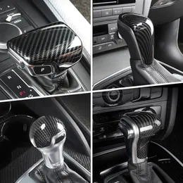 ملصقات ألياف الكربون لتصميم السيارة وحدة التحكم في مقبض الترس ، ملصق غطاء إطار رأس Audi A3 A4 A5 A6 A7 Q5 Q7 S3 S5 S5 S6 S7304L