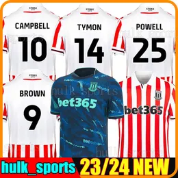 23/24 Maglie da calcio di Stokes City a casa terzo 2023 2024 Vidigal Campbel Brown Wesley Mmaee Gayle Chiquinho Clucas uomini KITS KITS CASA SCHIATTA