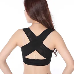 Dames femmes réglable épaule dos Posture correcteur poitrine orthèse soutien ceinture-Black225z