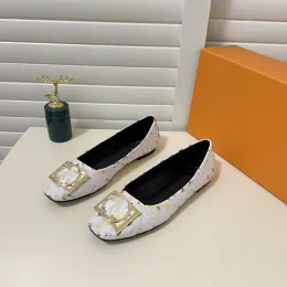 Clássico marca paris novo ballet de couro plano mocassins femininos tênis casuais velho padrão flor designer sandálias mula casamento sapatos fábrica