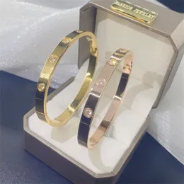 Bangle Classic Luxury Cyrron Bracelets stal nierdzewna Bracelet dla kobiet 50 mm60 mm Rose Goldsilvergold Color Banles Party Prezent 230803