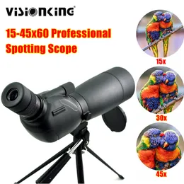 Visioning spotting scope15-45x60 monokulärt teleskop lång räckvidd för fågelskådning skytte stativ jaktar hög förstoring okular teleskop fält omfång