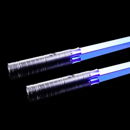 LED SwordsGuns RGB Metal Lightsaber Laser Rave Light Saber Saber De Luz Stick Cosplay Toy 14 Color FOC Blaster Swords 230804