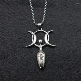 Catene Wicca Triple Moon Spiral Goddess Collana con ciondolo per donne Gioielli di stregoneria