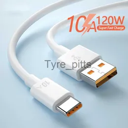 Laddare/kablar 120W 10A USB Typ C -kabel snabb snabb laddningskabel för Xiaomi Oppo Poco Samsung Mobiltelefon USB C Data Cord Fast Charge Line X0804