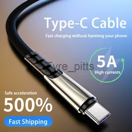 Ładowarki/kable Cynk Stop 5A Kabel USB Szybkie ładowanie Android Telefon komórkowy Kabel typu-C dla Huawei P40 Mate 30 Xiaomi Redmi Charger Kabel USB C Kabel x0804