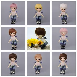 Dolls BJD Doll Wig 18ショートバンズストレートヘアDIYガールボーイギフト230803の高温繊維アクセサリー