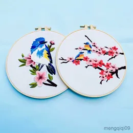 Kinesiska stilprodukter Blue Sparrow broderi DIY -handarbete kolibri mönster Needlecraft för nybörjare Cross Stitch (med R230804