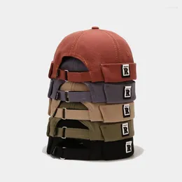 Berets Ajustable R Letters Melon Skin Brimless Hats For Men Women Skullcap Gorras Para Hombres Original Beanie Docker Cap