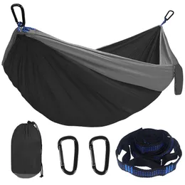 Hammocks Camping Hammock Double Single Lightweight Hammock with Hanging Ropes for Backpacking Hiking Travel Beach Garden 230804