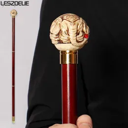 Trekking Poles 95cm Elephant With Little Crystal Ball Handle Red Stick Men German Beech Wooden Walking Stick Women Fashionable Decorative Cane HKD230804